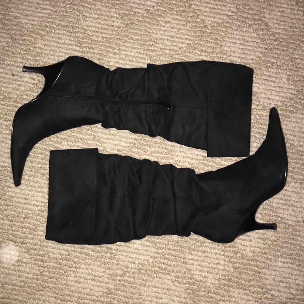 Black “suede” boots